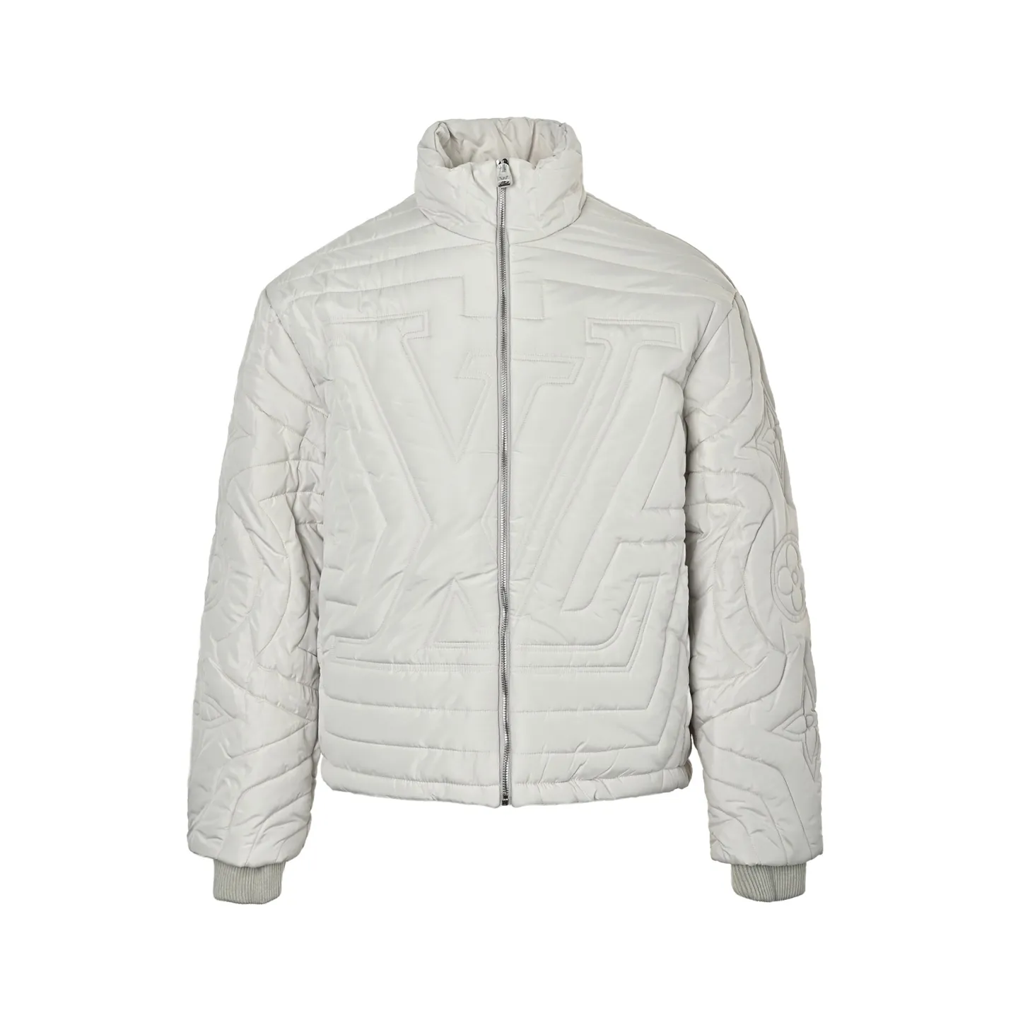 Louis Vuitton/Louis Vuitton quilted boot line embroidered cotton zipper jacket
